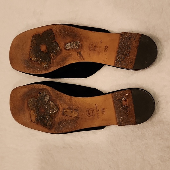 Mark & Steven Elise Black Suede/Rhinestone Buckle Sz 39 1/2 - Picture 8 of 8